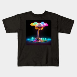 Shroom Bloom (Psychedelic Colorful Nature) Kids T-Shirt